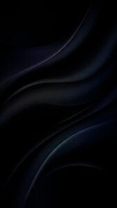 Vertical abstract digital art of smooth flowing dark silk waves, deep navy blue and pitch black gradients, elegant minimalist dark aesthetic, highly detailed 4K AMOLED wallpaper.