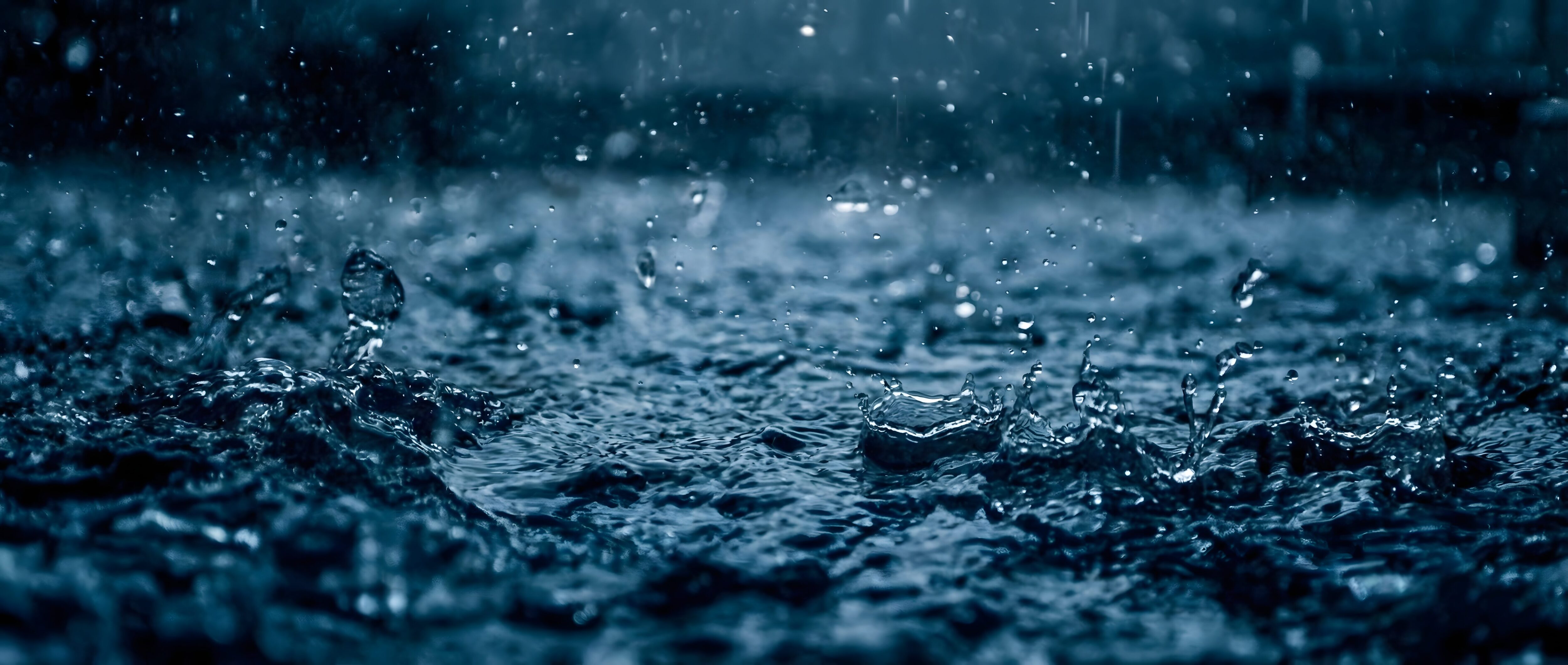 Blue Rain Drops 4K Wallpaper: Relaxing Monsoon Aesthetic (Ai Art)
