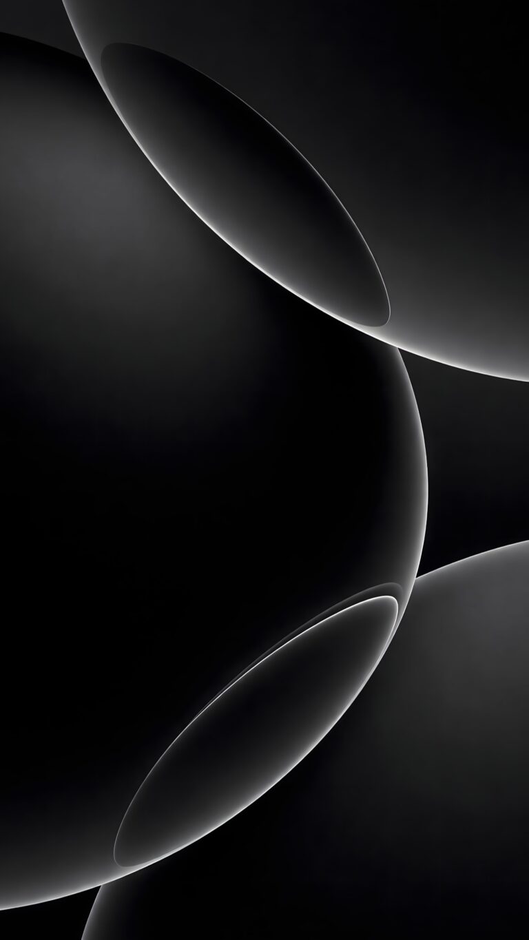 Highly detailed digital render of smooth minimalist abstract curves with grey gradients on a deep black background monochrome aesthetic 4K ultra HD mobile wallpaper