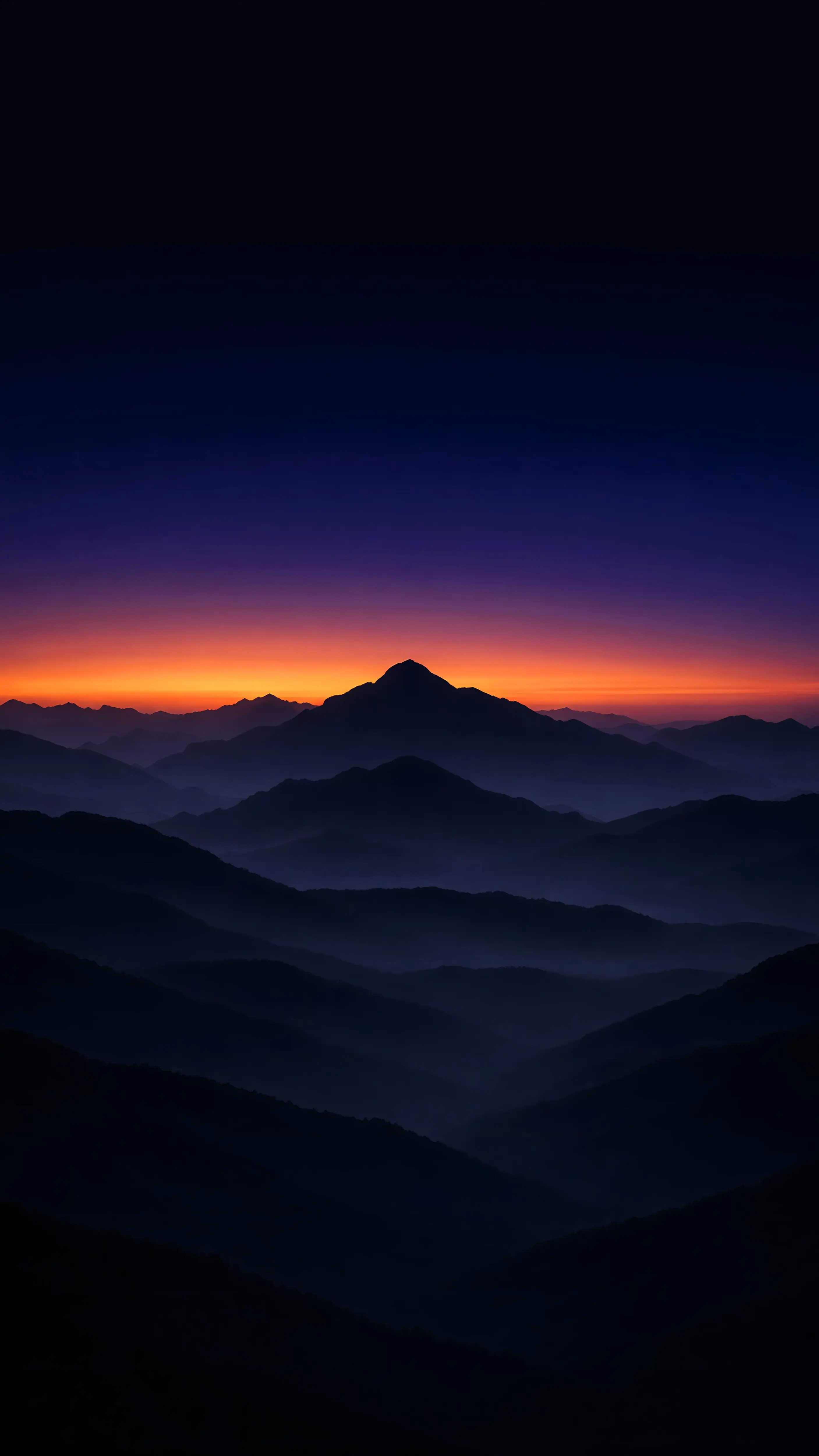 Layered Mountain Sunset Wallpaper
