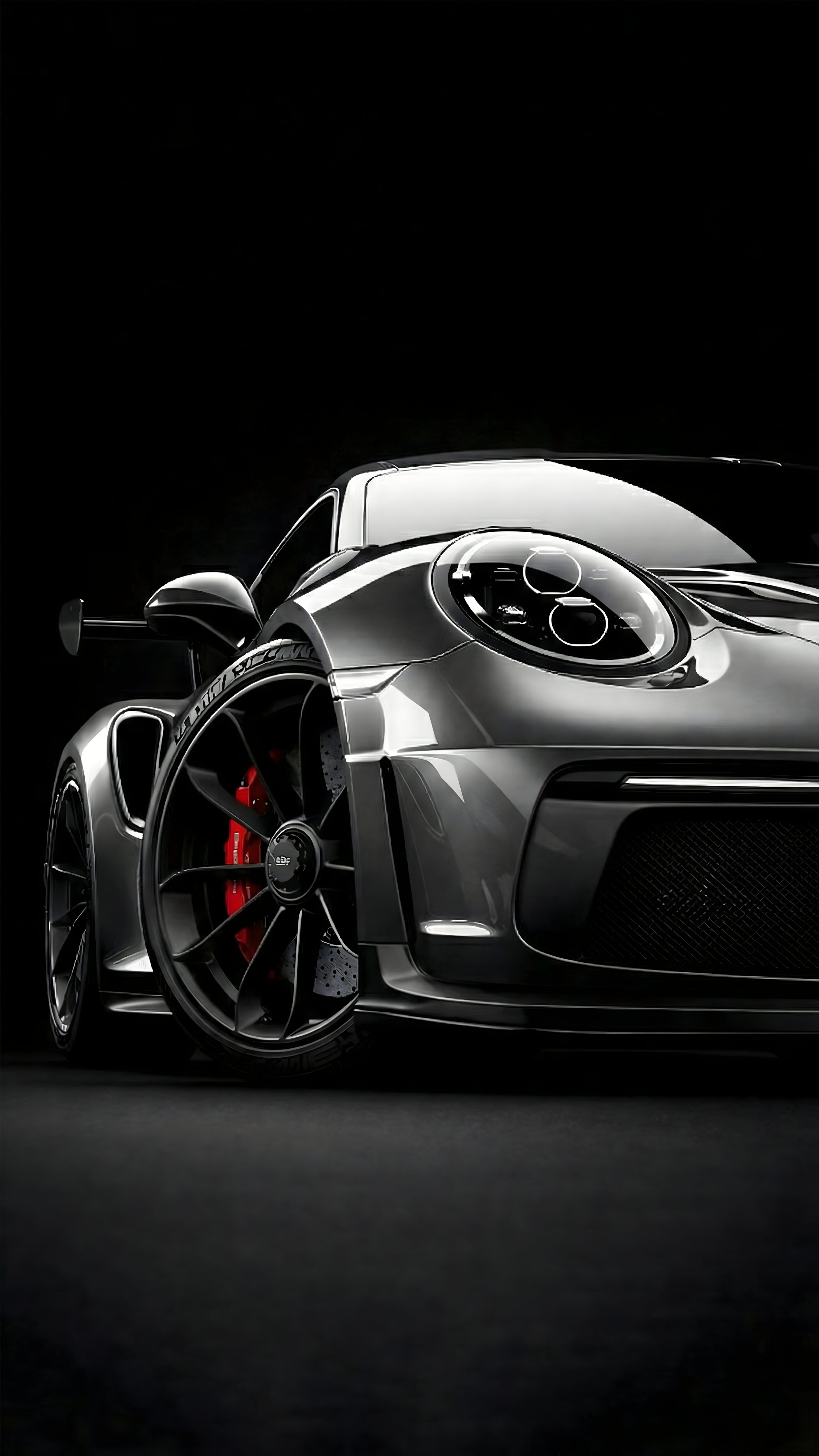 Porsche 911 GT3 RS Wallpaper 4K: Grey Supercar Close-Up (Ai Art)