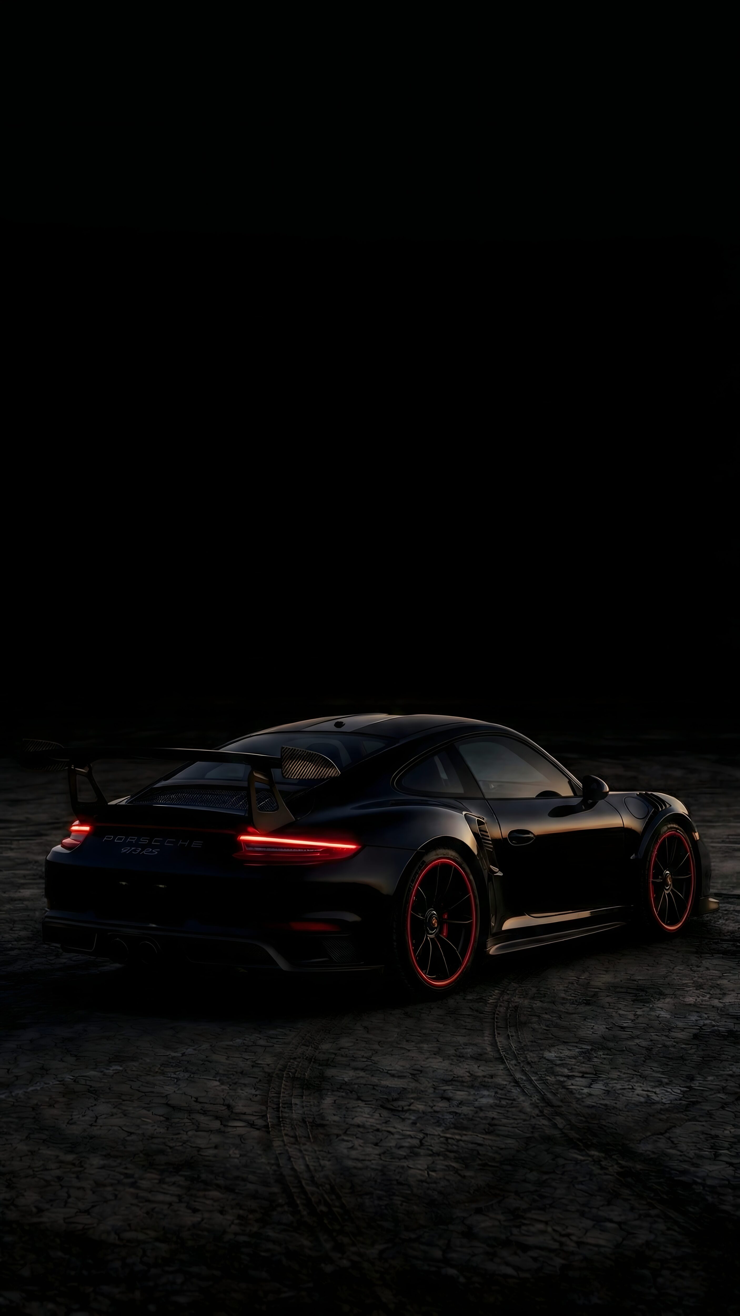 Dark Stealth Porsche 911 Black Wallpaper