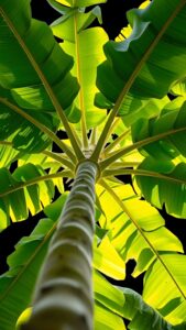 Tropical Banana Leaf Aesthetic – High-Resolution AMOLED Background